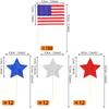 136 PCS Patriotic American Flag Cupcake Toppers Star 4th of July Cupcake Toppers Independence Day Cupcake Decorations for USA Patriotic American National Day Theme Party Cake Decorations Supplies view 2