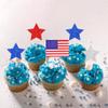 136 PCS Patriotic American Flag Cupcake Toppers Star 4th of July Cupcake Toppers Independence Day Cupcake Decorations for USA Patriotic American National Day Theme Party Cake Decorations Supplies view 4