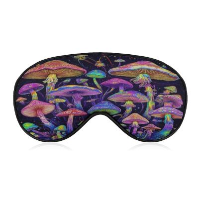 Adult Comfortable Trippy Mushrooms Art Eye Cover, Breathable Night Blindfold, Weighted Sleep Mask for Airplane Travel Office Home