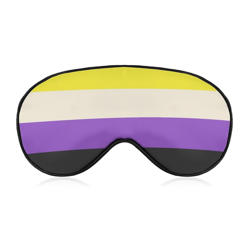 Adult Breathable LGBT Pride Flag Non Binary Night Blindfold, Light Blocking Sleep Masks, Lightweight Eye Mask for Home Travel Airplane Office