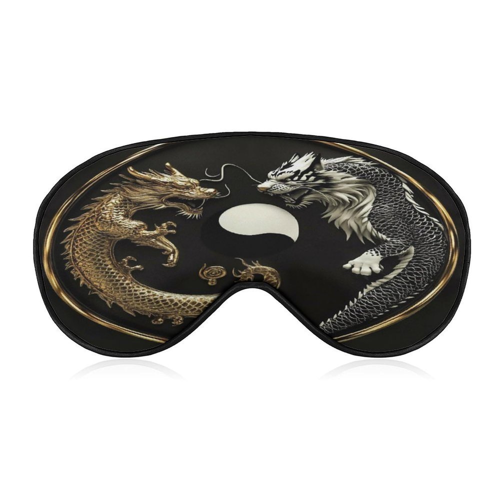 Adult Breathable Yin Yang Dragon Tiger Night Blindfold, Light Blocking Sleep Masks, Lightweight Eye Mask for Home Travel Airplane Office