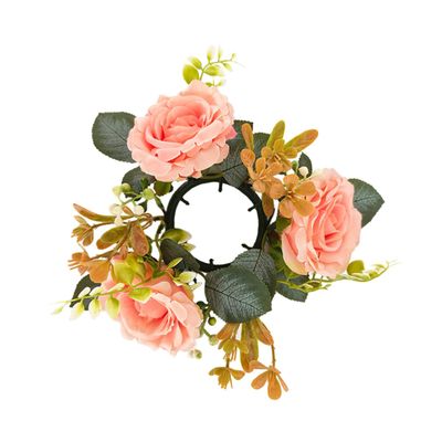 ABOOFAN Artificial Floral Candle Ring Wreath for Weddings Home Decor and Table Centerpieces Elegant Design for Romantic Atmospheres