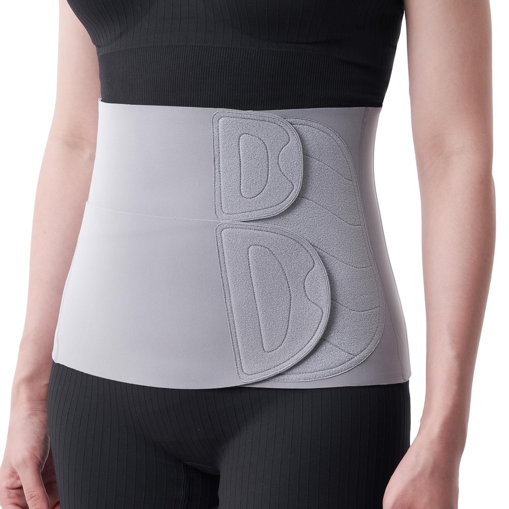 Momcozy Ergowrap Petite Size C Section Belly Binder, 9-Inch Postpartum Belly Band with 3D Lifting & Ergonest Back Support, Abdominal Binder Post Surgery for Recovery mom