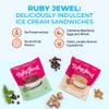 Ruby Jewel Big Sampler Ice Cream Sandwiches Frozen Dessert - 28 Assorted Flavors The Classic, Lemon Lavender, Chocolate Mint, Salted Caramel, Strawberry, Oatmeal Butterscotch, Smores view 3