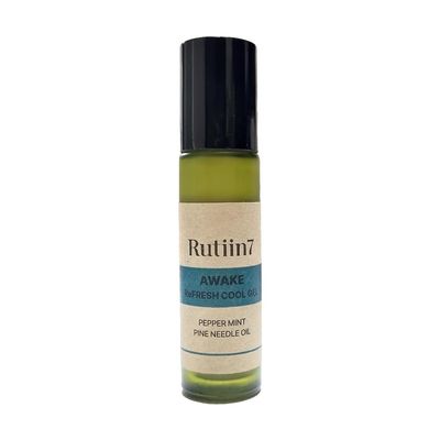 ZIOSTAND Rutiin7 AWAKE Refresh Cool Gel Natural Citrus Peppermint Scent Non-Sticky Lightweight Roll-On Gentle Skin Application Compact Portable Size Daily Refreshing Aroma 10ml