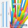 [200 Pack] 8.5" High Multicolour Flexible Plastic Straws,Bendable Disposable Drinking Straws for Home Use Milk Juice Drinks view 2
