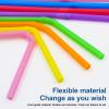 [200 Pack] 8.5" High Multicolour Flexible Plastic Straws,Bendable Disposable Drinking Straws for Home Use Milk Juice Drinks view 3