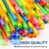 [200 Pack] 8.5" High Multicolour Flexible Plastic Straws,Bendable Disposable Drinking Straws for Home Use Milk Juice Drinks view 4