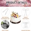 10 Pcs Pearl Bow Cake Toppers, 4.3x3.9 Inches White Pearl Beaded Cake Decorations, Large and Small Pearls, Elegant Cupcake Toppers for Weddings, Birthday, Valentines Day and Baby Shower Party Supplies view 3