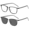 bullabulling Retro Square Bifocal Reading Glasses For Men Women Photochromic Lens Transition Sunglasses Presbyopia UV400 (Gray, 2.25, x) view 1