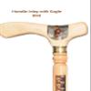 Wooden Walking Stick Cane for Men Women & Seniors 36 Inch with Bird Eagle Design Handle - Ergonomic Wide Rubber Grip for Balance & Stability - Lightweight Elderly Assistance Product (Wood) view 3