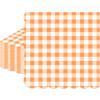 100 Pcs Orange Gingham Napkins Disposable - Orange and White Checkered Paper Napkins - Scalloped Plaid Napkin for Dinner Birthday Picnic Wedding Easter Party Supplies view 1