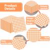 100 Pcs Orange Gingham Napkins Disposable - Orange and White Checkered Paper Napkins - Scalloped Plaid Napkin for Dinner Birthday Picnic Wedding Easter Party Supplies view 3