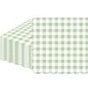 100 Pcs Sage Green Gingham Napkins Disposable - Sage Green and White Checkered Paper Napkins - Scalloped Plaid Dinner Napkins for Picnic Birthday Wedding Bride Shower Party Supplies view 1