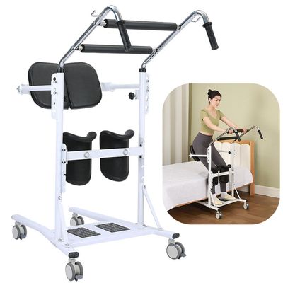 QCZGDHJ 4 in 1 Shower Chair Transport Wheelchair, Patient Lift Transfer Chair, sit-to-Stand Patient Lift, Adjustable Lift Height Transfer aid, Elderly Lift aid, Suitable for Various scenarios