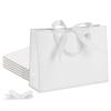 STOBOCTER 6 Pcs Thank You Gift Bags with Handles 12.6"x4"x9.1'' Welcome Bags Return Gifts with Bow Ribbon for Wedding Bridesmaid Baby Shower Graduation Housewarming Birthday Party(White, Silver) view 1