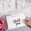 STOBOCTER 6 Pcs Thank You Gift Bags with Handles 12.6"x4"x9.1'' Welcome Bags Return Gifts with Bow Ribbon for Wedding Bridesmaid Baby Shower Graduation Housewarming Birthday Party(White, Silver) view 3