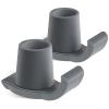 CHYEOLUA Walker Ski Glides, Universal Fit for Folding Walkers, Easy Install Durable Rubber Mobility Aids, Replacement Glide Caps for Seniors - 2-Pack, Gray view 1
