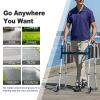 CHYEOLUA Walker Ski Glides, Universal Fit for Folding Walkers, Easy Install Durable Rubber Mobility Aids, Replacement Glide Caps for Seniors - 2-Pack, Gray view 2