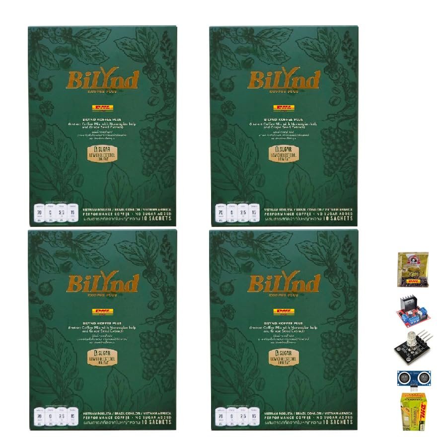 10 Sachets/Box (150g) Delicious Much Mellow Fragrant Good Shape BiLynd Coffee Plus Instant Mix Fruit Snack (of 4) By Beautygoodshop [Get Free For You Beauty Gifts]
