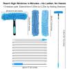 4.2M Extendable Window Cleaning Kit Cleaner with Silicone Squeegee and 2 Microfiber Cloths, Long Reach Window Cleaning Equipment for High Windows, Glass, Car, Shower and Wall, Blue view 2