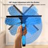 4.2M Extendable Window Cleaning Kit Cleaner with Silicone Squeegee and 2 Microfiber Cloths, Long Reach Window Cleaning Equipment for High Windows, Glass, Car, Shower and Wall, Blue view 3