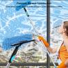 4.2M Extendable Window Cleaning Kit Cleaner with Silicone Squeegee and 2 Microfiber Cloths, Long Reach Window Cleaning Equipment for High Windows, Glass, Car, Shower and Wall, Blue view 4