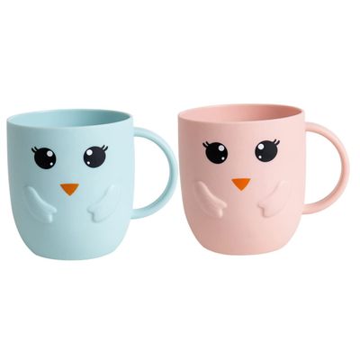 PRETYZOOM 4 Pcs Cute Cartoon Toothbrush Cups Drop Water Tumblers for Bathroom and Travel Multi Purpose Frosted Gargle Mugs for Easy to Hold Design