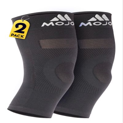 Mojo 20-30mmHg Compression Knee Sleeve for Men & Women For Running, Weightlifting, Workout, 1 Pair, X-Large, M801