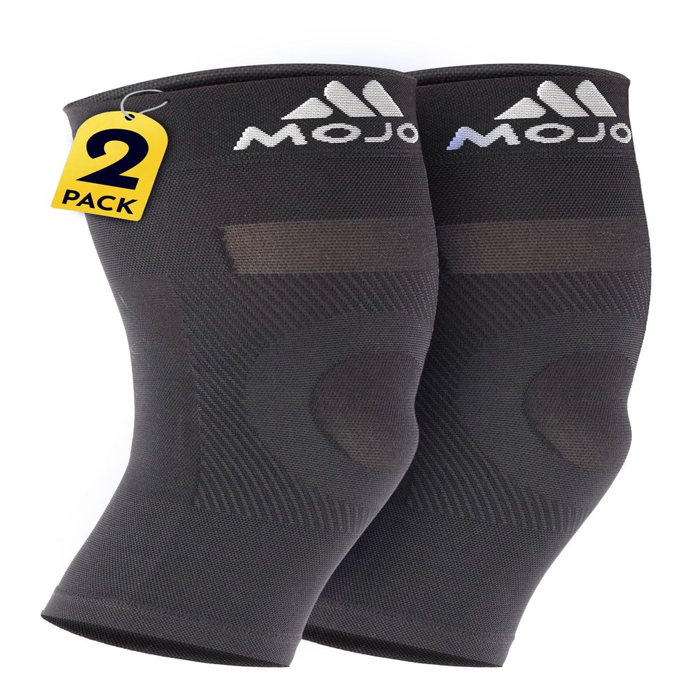 Mojo 20-30mmHg Compression Knee Sleeve for Men & Women For Running, Weightlifting, Workout, 1 Pair, X-Large, M801