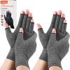 Lustraze 2 Pairs Arthritis Gloves for Women and Men, Pain Relief Compression Gloves Women,Fingerless Design, Breathable Fabric view 1