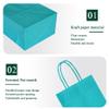 IN-JOOYAA 30 Pcs Teal Blue Gift Bags Small Kraft Paper Gift Bags with Handles (5 x 3.1 x 8.2 in, Turquoise) view 3