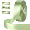 1-1/2 Inch 100 Yards Sage Green Satin Ribbon, Solid Fabric Ribbon Roll for Flower Bouquet, Gift Wrapping, Roses Making, Handmade Crafts view 2