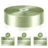 1-1/2 Inch 100 Yards Sage Green Satin Ribbon, Solid Fabric Ribbon Roll for Flower Bouquet, Gift Wrapping, Roses Making, Handmade Crafts view 3