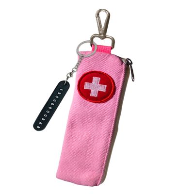 1PC Insulated EpiPen Carry Case with Portable Epipen Holder Bag for 1 EpiPen Asthma Inhaler, Allergy Medication Case for Adults Travel with Severe Allergies, Sports Outdoors Running Walking (Pink)