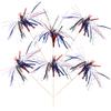 100 PCS 4th of July Cocktail Picks Patriotic Fireworks Cupcake Toppers Red Silver Blue Independence Day Cupcake Picks Cake Decorations for 4th of July American National Day Theme Party Supplies 9 Inch view 1