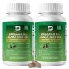 2PCS Oil of Oregano with Black Seed Oil - Oregano Oil Capsules Organic | Moringa, Garlic, Olive, Elderberry, Echinacea, Fennel - 95% High Carvacrol Oregano for Immune, Digestive Support - 300 Capsules view 1