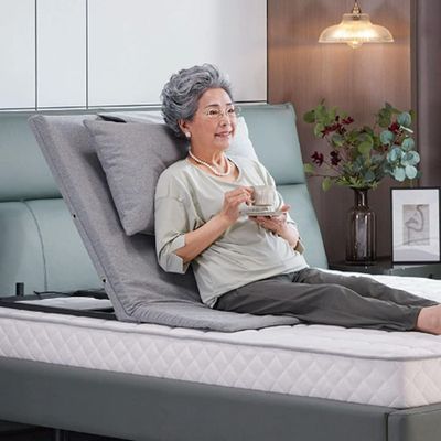 Elderly Bed Lift Backrest, Adjustable Electric Pillow Lifter, Portable Medical Sit-Up Backrest, 300kg Load-Bearing, Support Electric Bed Backrest for Neck Head and Waist Support(WithoutArmrests)