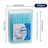 200 Convenient Plastic Interdental Floss Picks - Disposable, Neatly Boxed, Personal Hygiene at Home or Travel (Blue) view 3