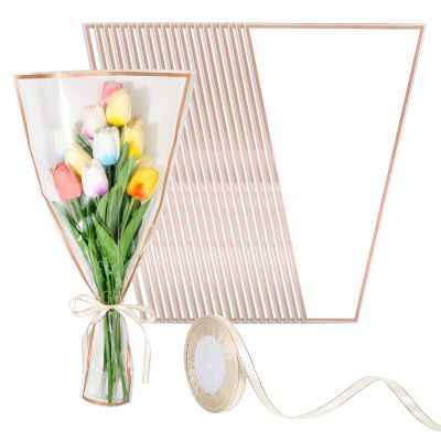 100pcs Flower Wrapping Paper Bouquet, White Flower Bouquet Wrapping Paper Flower Bags Kraft Bouquet Holder Flower Bar Supplies, Wrapping Sleeve for Graduation Wedding Birthday Gifts 17.1x11.1x3.54Inch