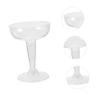 Healifty 20Pcs Disposable Plastic Cocktail Wine Cups High Foot Dessert Glasses for Parties Single Use Drinkware for Pudding and Mixed Drinks view 3