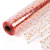 CMFYHM Clear Cellophane Wrap Roll with Orange Polka Dots | 34" x 100 | 3 Mil Transparent Cellophane Roll,Gift Wrap Cellophane,large Cellophane Wrap Film for Autumn Thanksgiving Baskets, Gifts, Treats,Crafts, Halloween Wrapping view 1