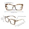 Rayzzol Oversized Reading Glasses for Women Blue Light Blocking Readers, Bold Square Frame, Clear Lens, Spring Hinge view 3