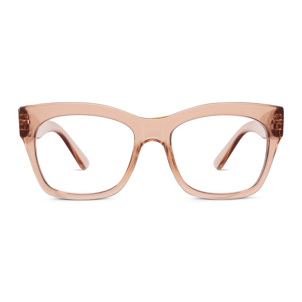 Peepers Blue Light Reading Glasses for Women +2.00, Peach, Shine On