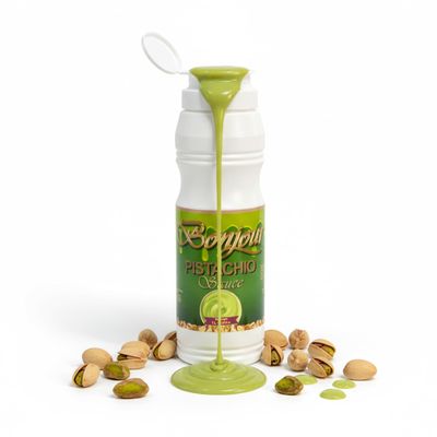 Bonjour Pistachio Cream Sauce - Adds Rich Nutty Flavor & Smooth Finish - Non-GMO Pistachio Sauce Spread & Paste with Butter for Sweet & Savory Dishes - Ideal for Dubai Chocolate - 2.20 LB (35.20 oz)