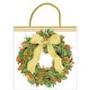 Caspari Magnolia Wreath Small Square Gift Bag - includes 1 Gift Bag view 1