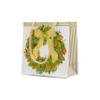 Caspari Magnolia Wreath Small Square Gift Bag - includes 1 Gift Bag view 3