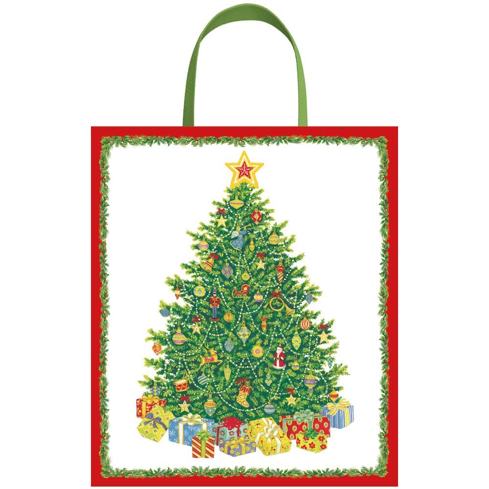 Caspari Christmas Tree Large Gift Bag - includes 1 Gift Bag