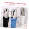 OUNONA 2Pcs Portable Toothbrush Case Toothpaste Storage Box Durable Travel Supplies for Hotel Home Multi Functional Toothbrush Holder Mouthwash Cup Sturdy Materials view 2