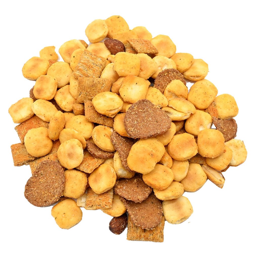 Grab Our Nuts Smoky Ranch Snack Mix 32 Oz Jar - Oyster Crackers, Roasted Peanuts, Whole Wheat Squares, Mini Rye Worcestershire Bagel Chips, Smoke Flavored Almonds